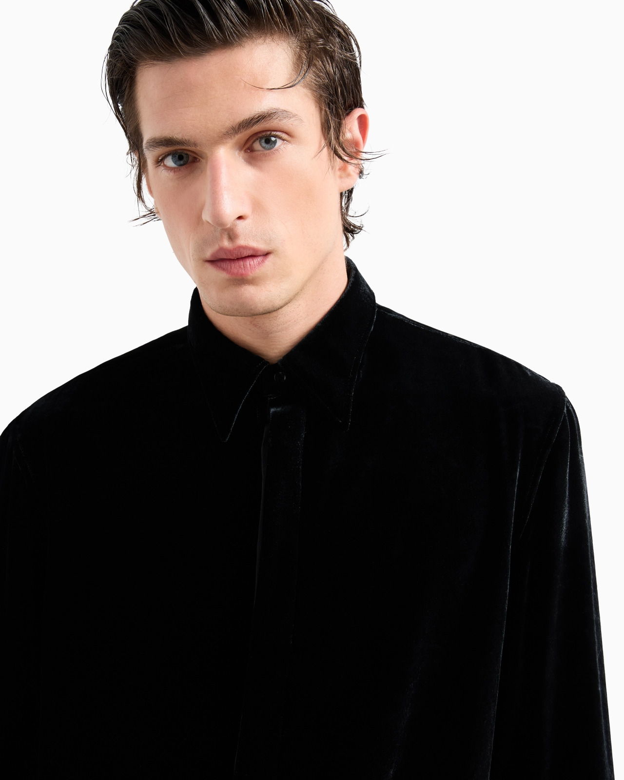Slim-fit velvet shirt - 5
