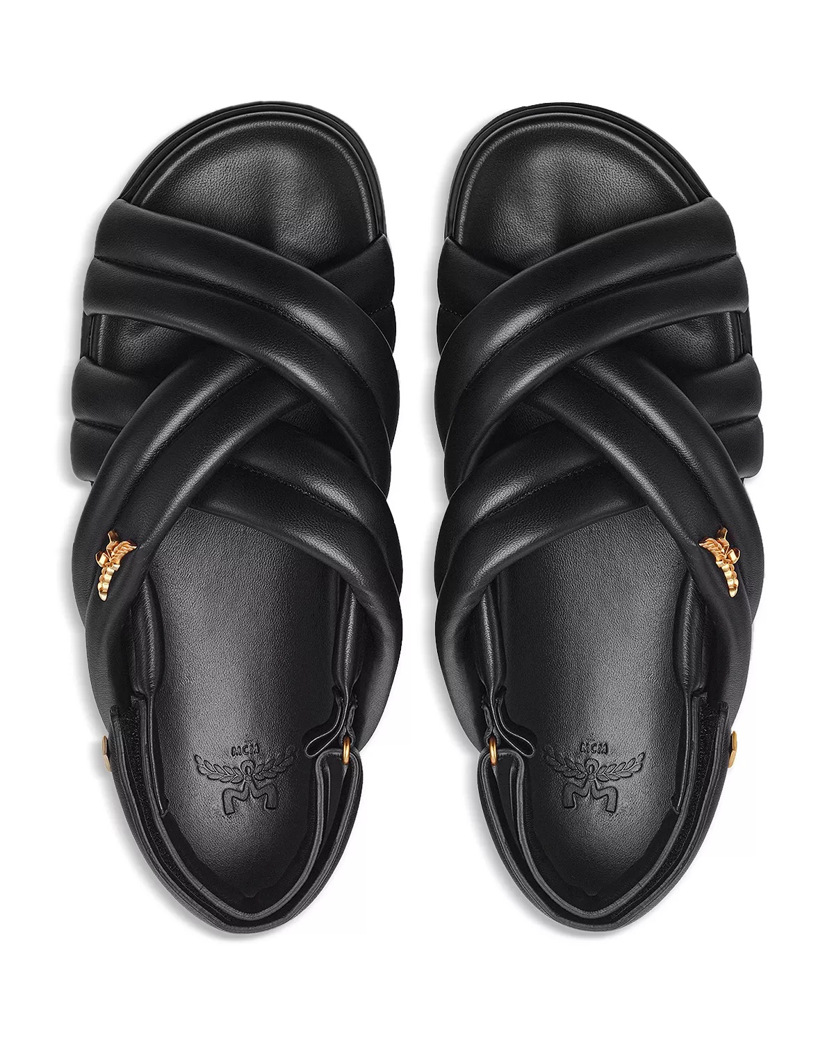 Women's Quilted Leather Flat Sandals - 3
