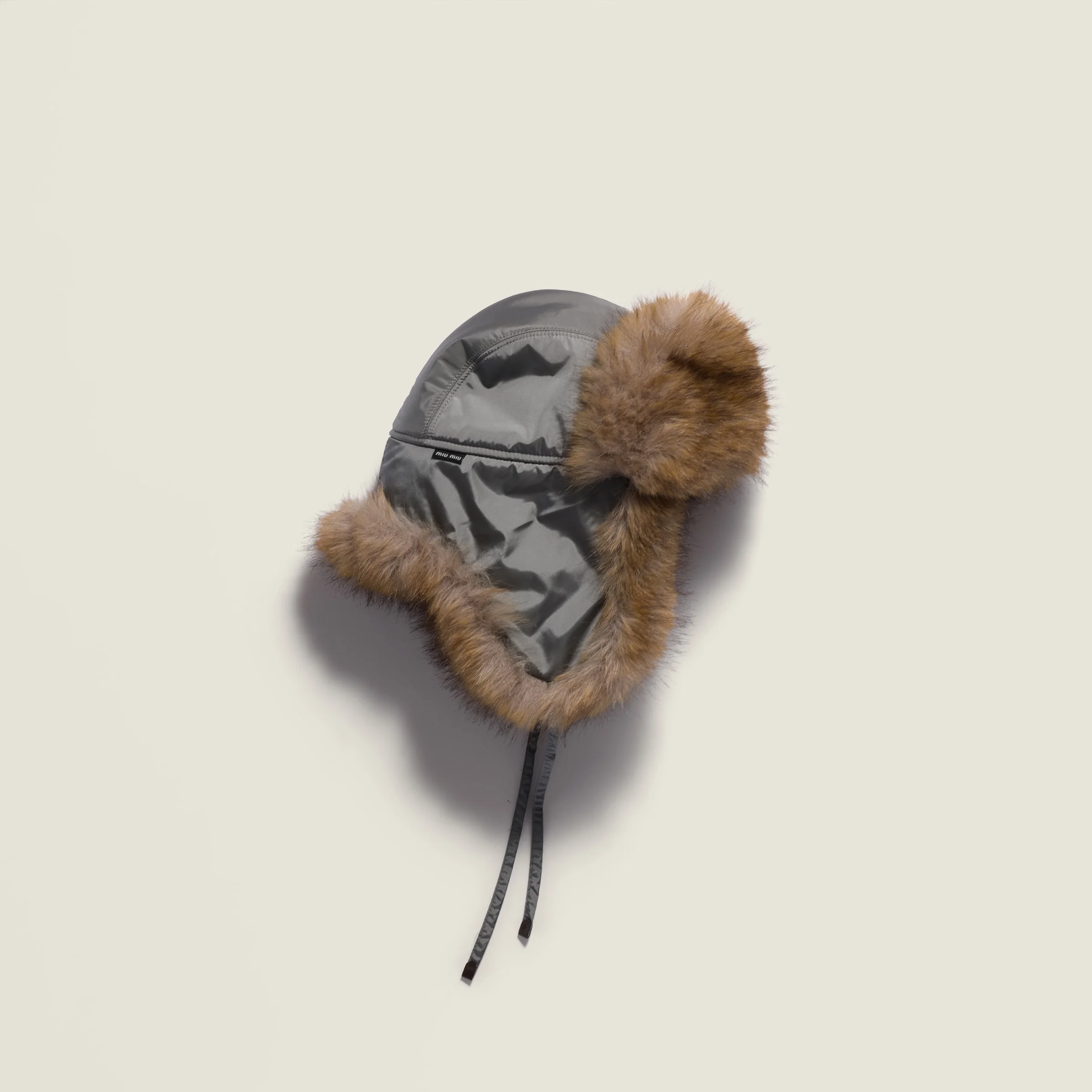 Technical fabric and faux fur trapper hat - 1