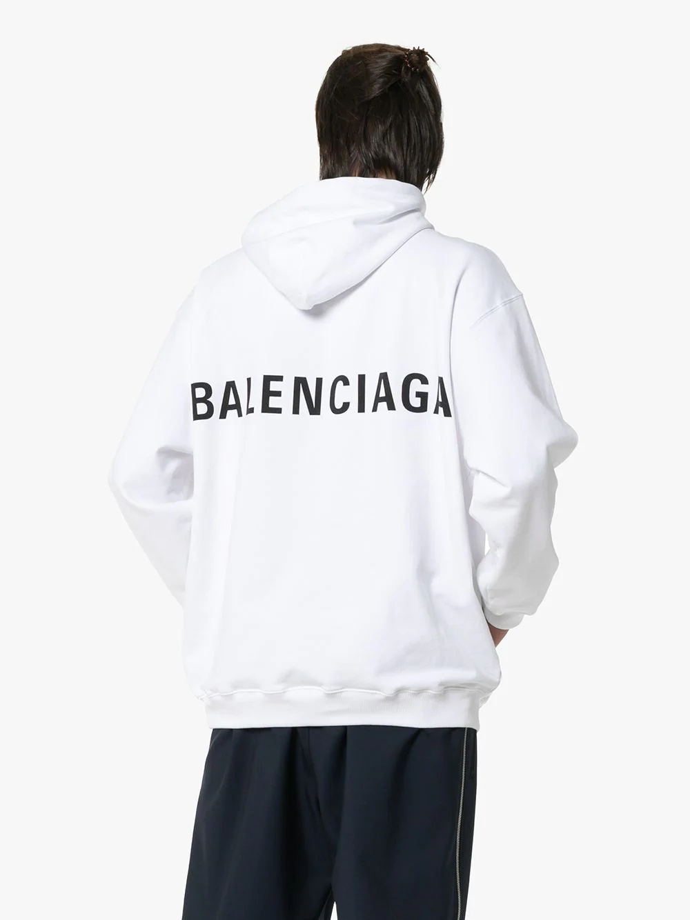 logo print oversized hooded jumper - 4