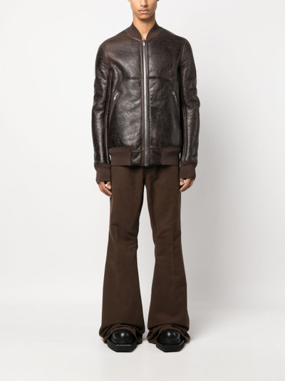 Rick Owens shearling-lining leather bomber jacket outlook