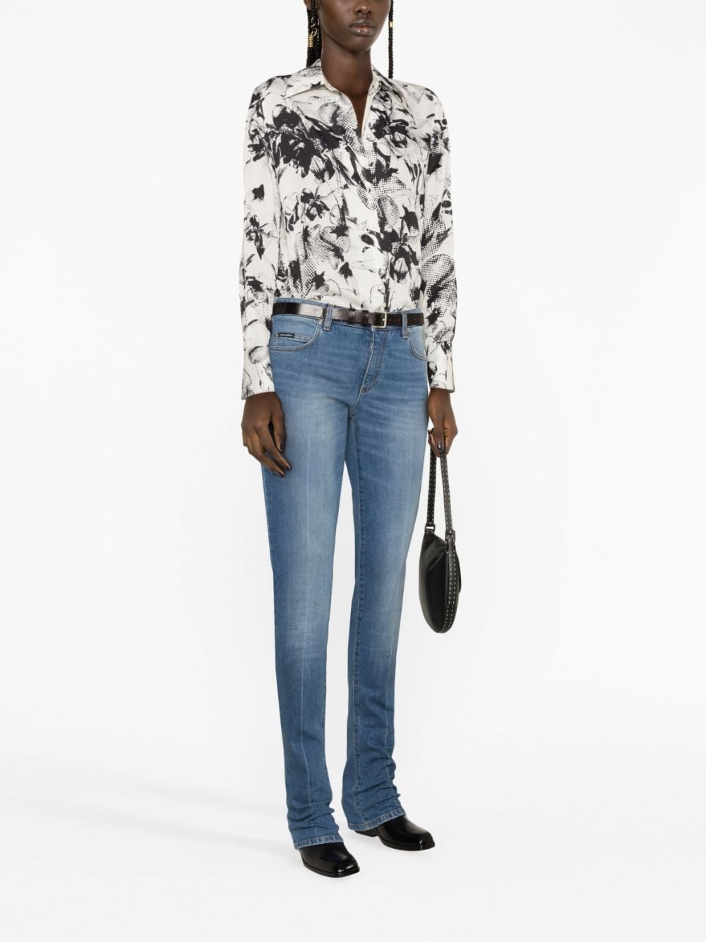 mid-rise flared jeans - 3