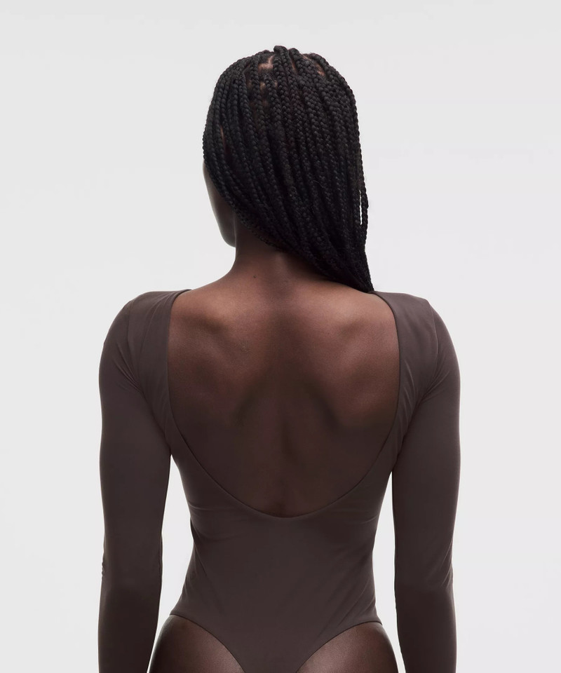 Wundermost Ultra-Soft Nulu Boatneck Scoop-Back Long-Sleeve Bodysuit 3