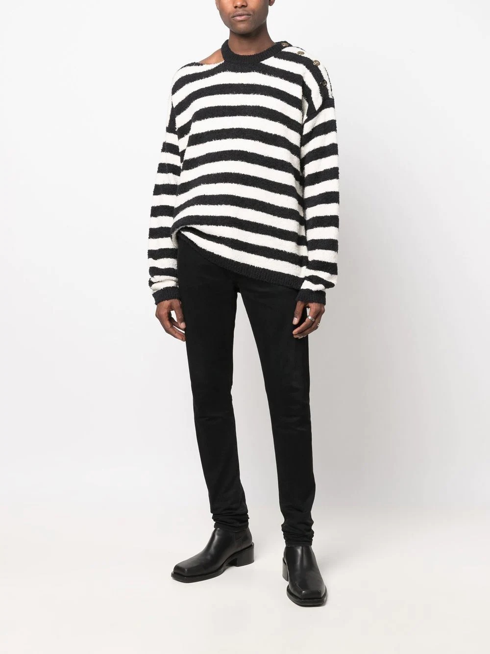 striped cut-out detail jumper - 2