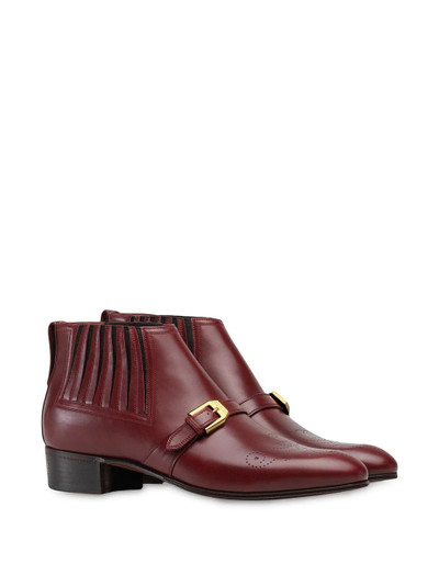 GUCCI leather ankle boot with G brogue outlook