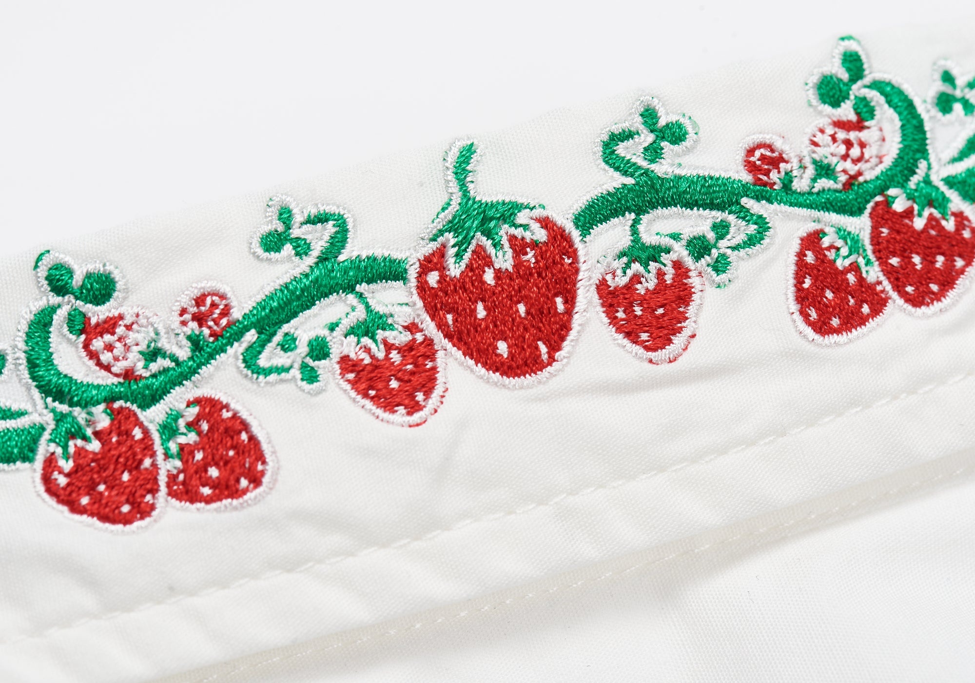 STRAWBERRY EMBROIDERY DENIM SHIRT WHITE - 4
