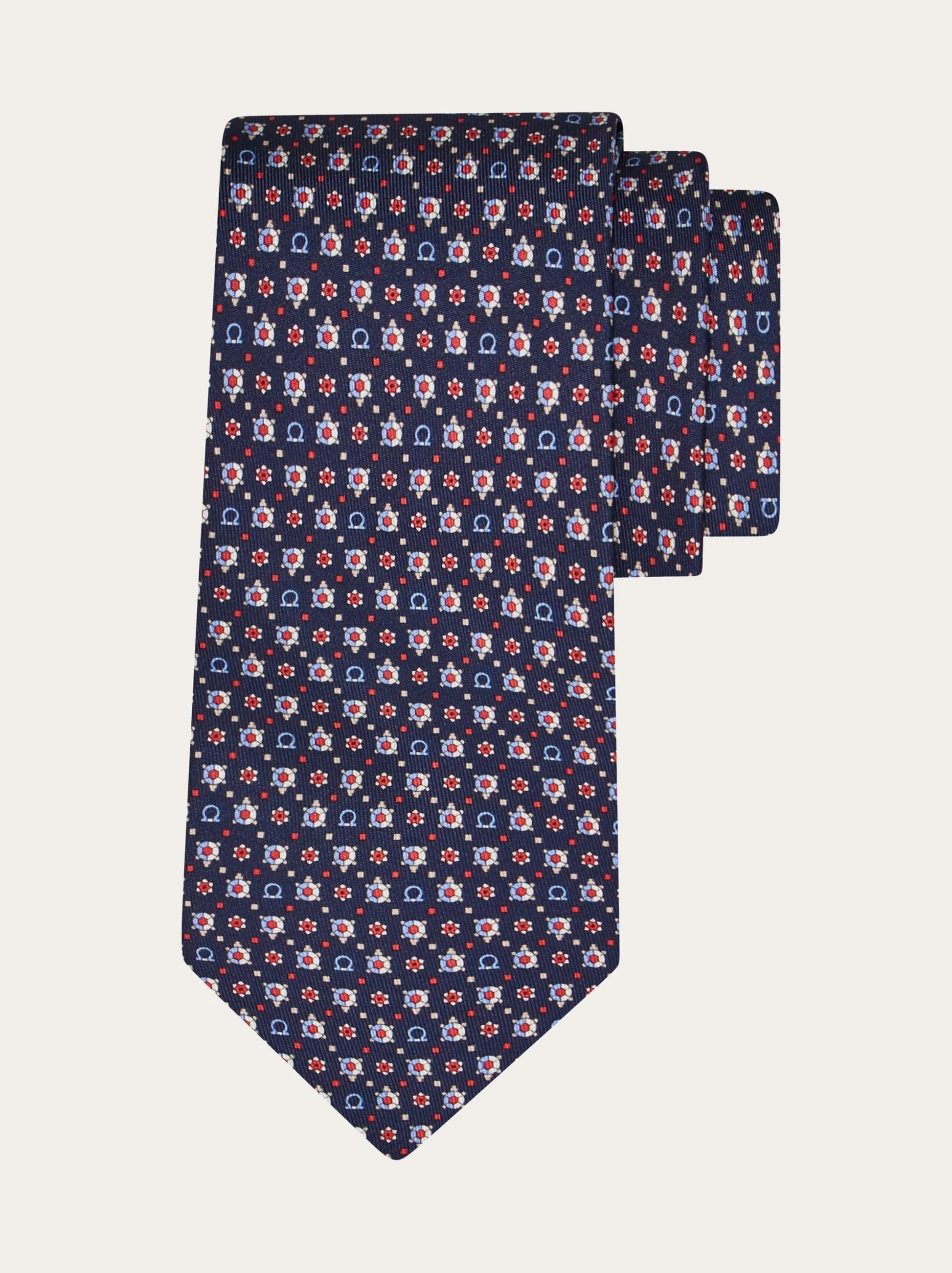 Turtle print silk tie - 1