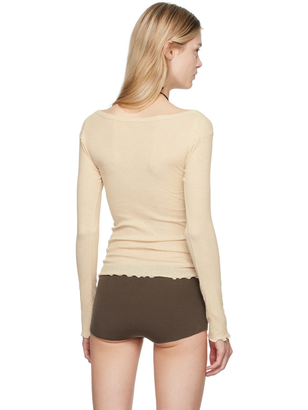 Beige Disc Long Sleeve T-Shirt - 3
