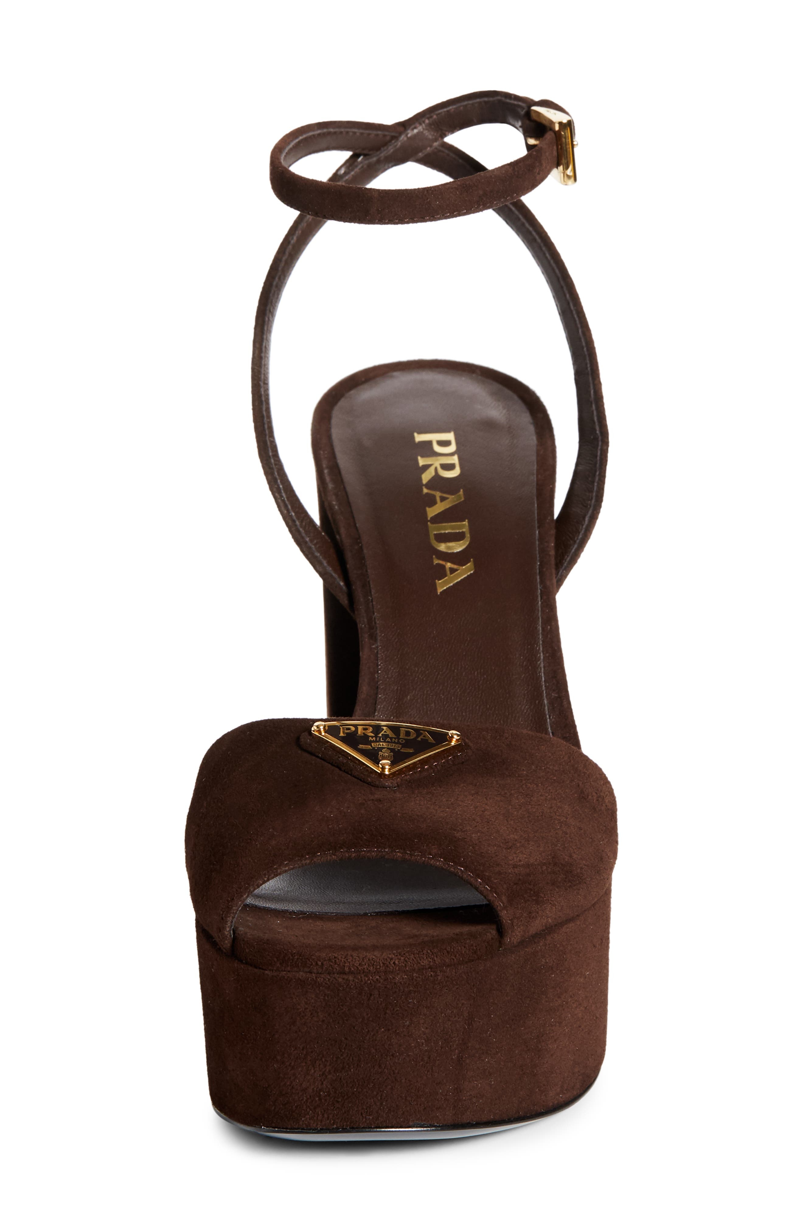 Prada Logo Platform Sandal in Moro at Nordstrom - 4