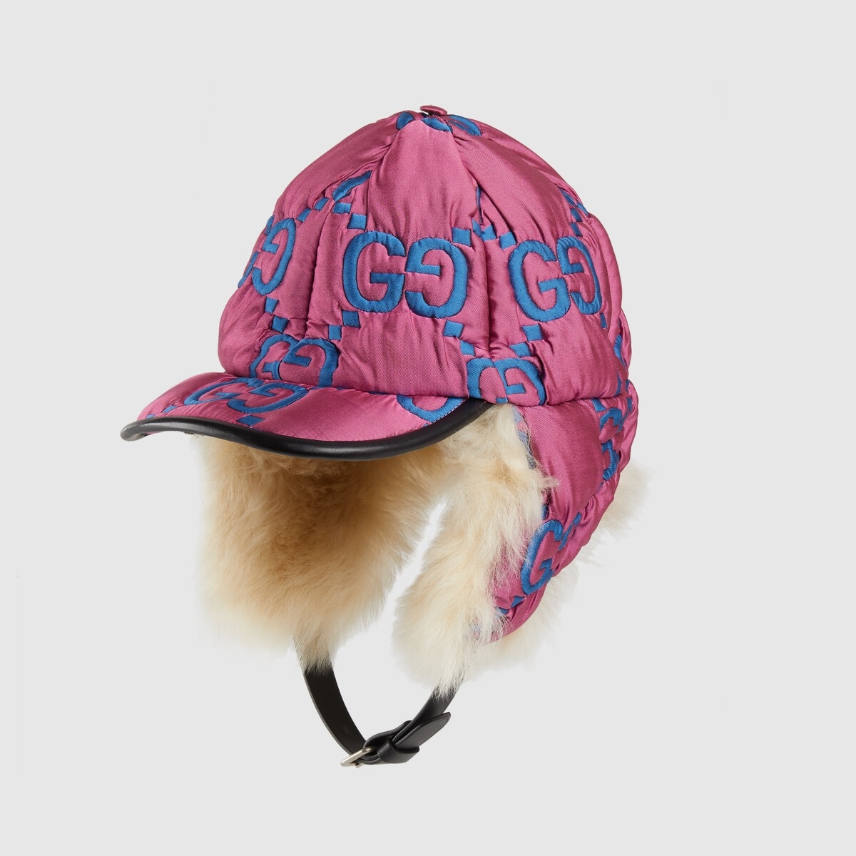 Quilted GG nylon hat with ear flaps - 2