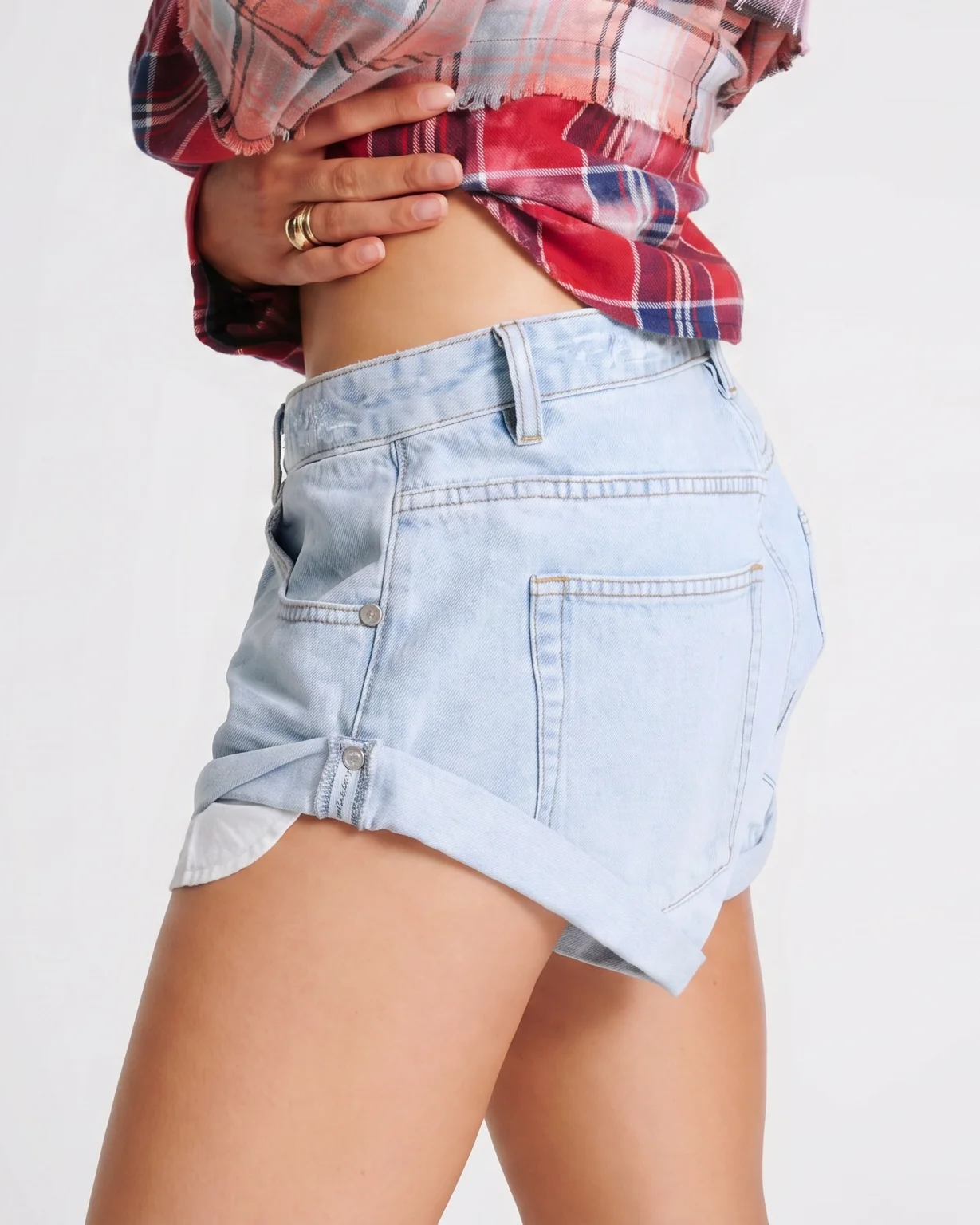Bandits Low Waist Denim Shorts - Blue Latte - 1