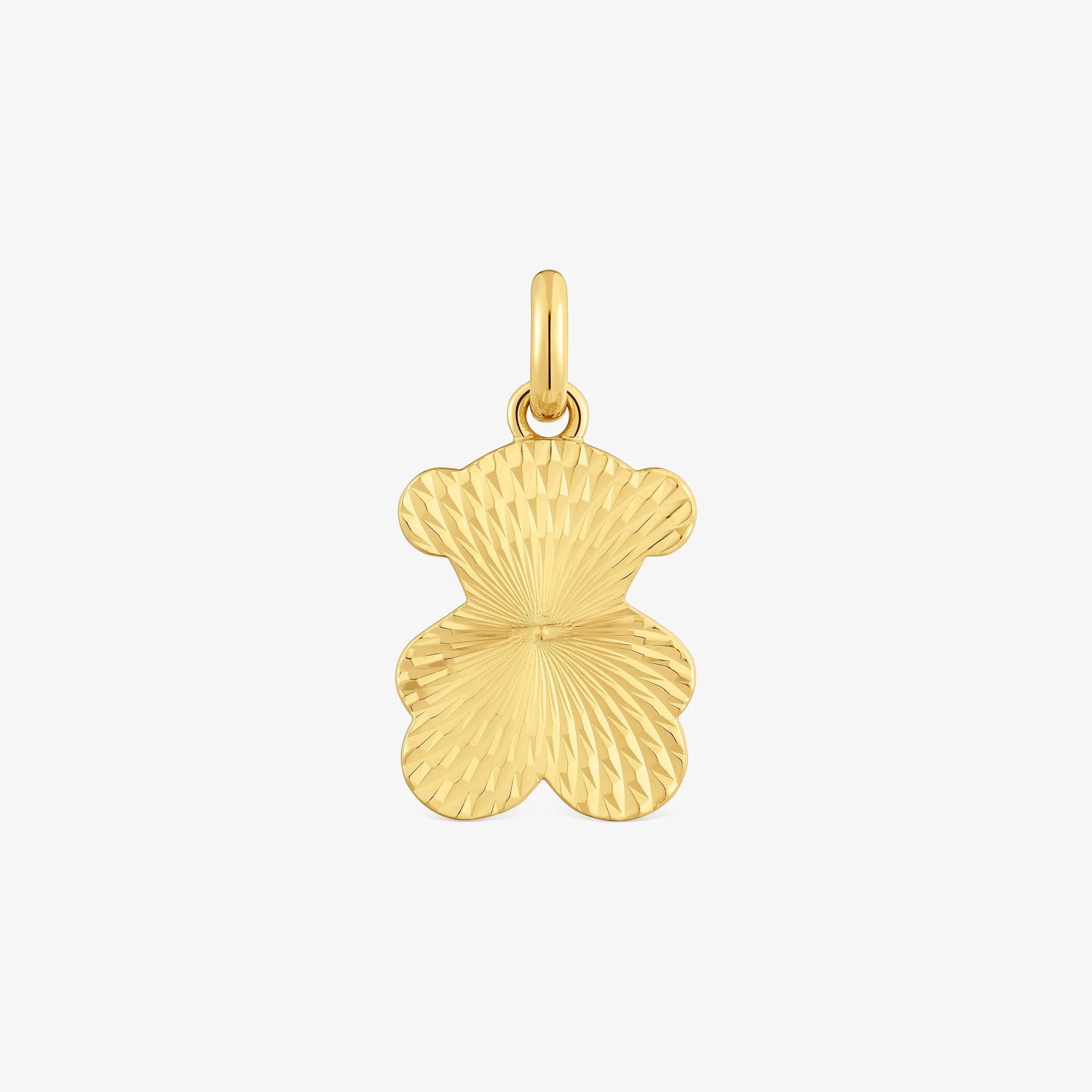 Textured bear Pendant with 18K gold vermeil Sweet Dolls - 1