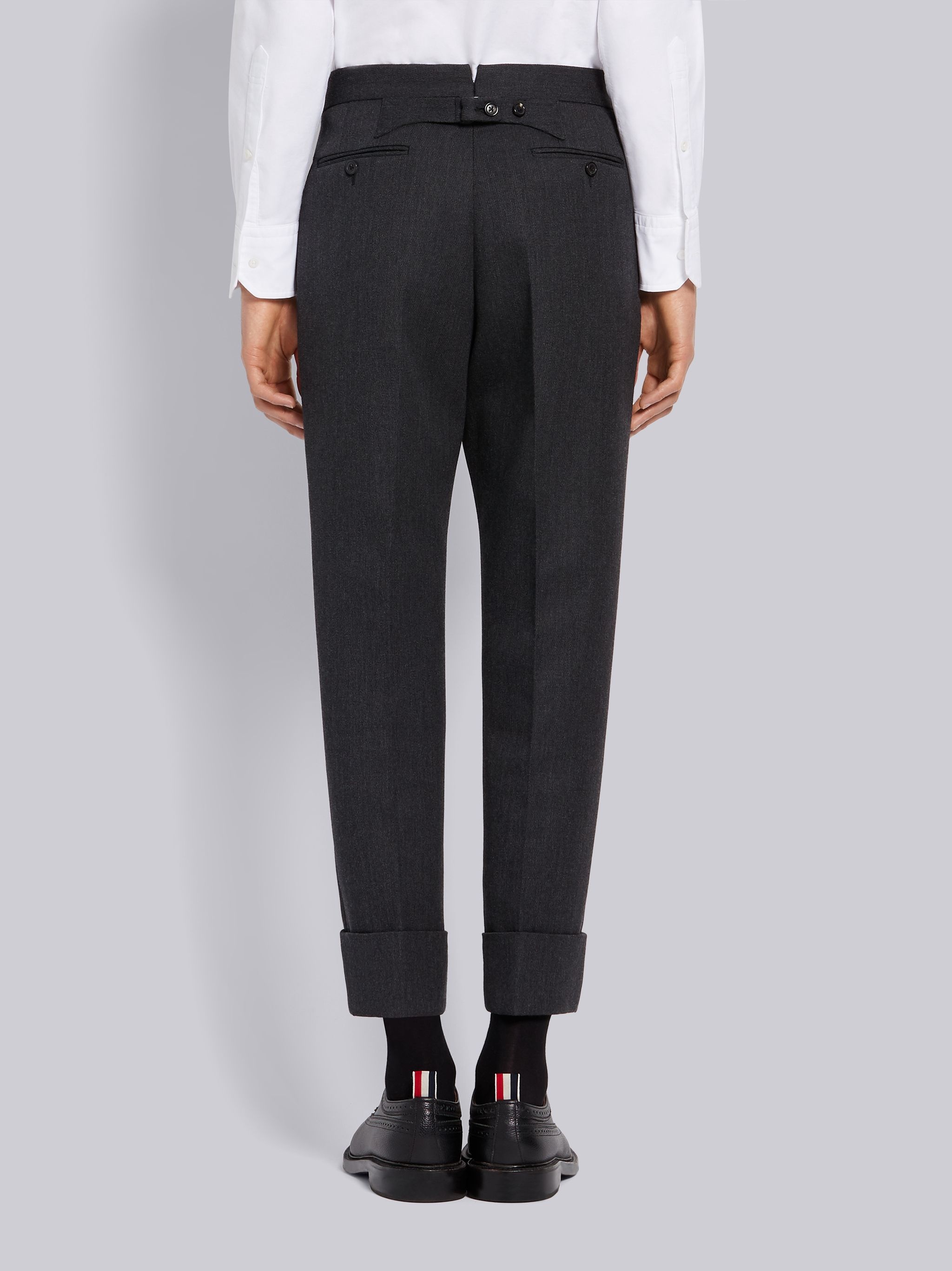 Dark Grey Wool Cavalry Twill Classic Suit - 4