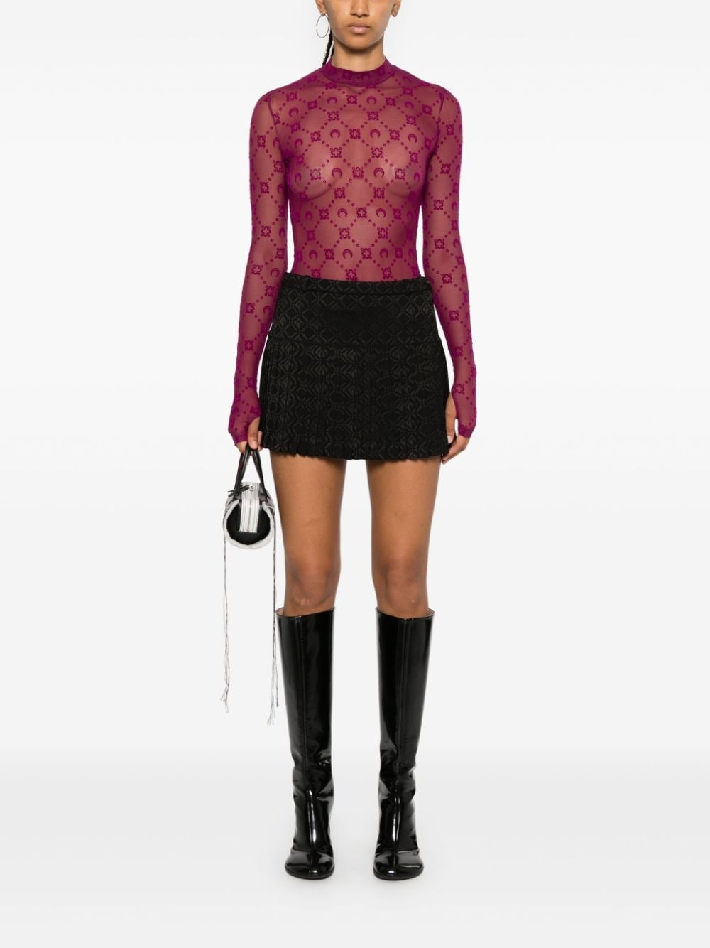 Moon Diamond-jacquard mini skirt - 2