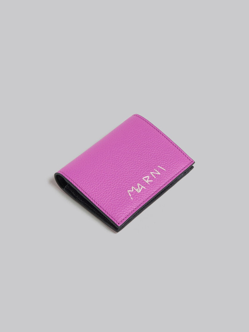 PINK LEATHER BIFOLD WALLET WITH MARNI MENDING 5