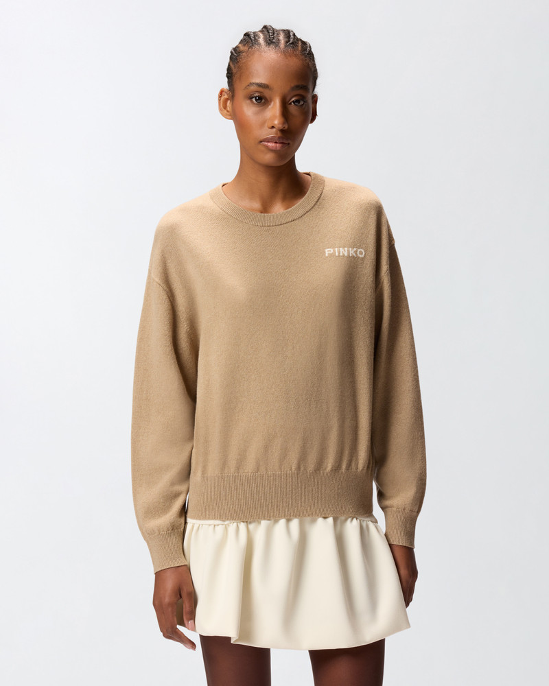 PINKO SWEATER WITH LOVE BIRDS MAXI-LOGO outlook