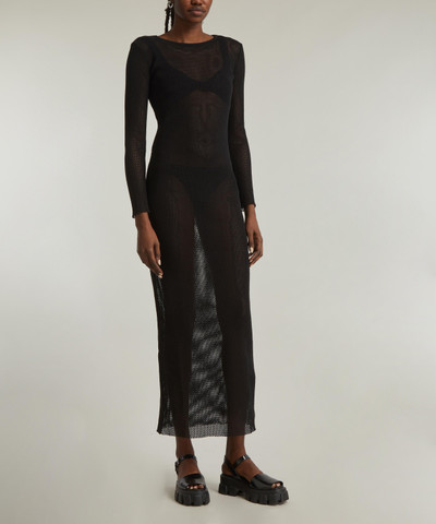 ST. AGNI Mesh Long-Sleeve Maxi-Dress outlook
