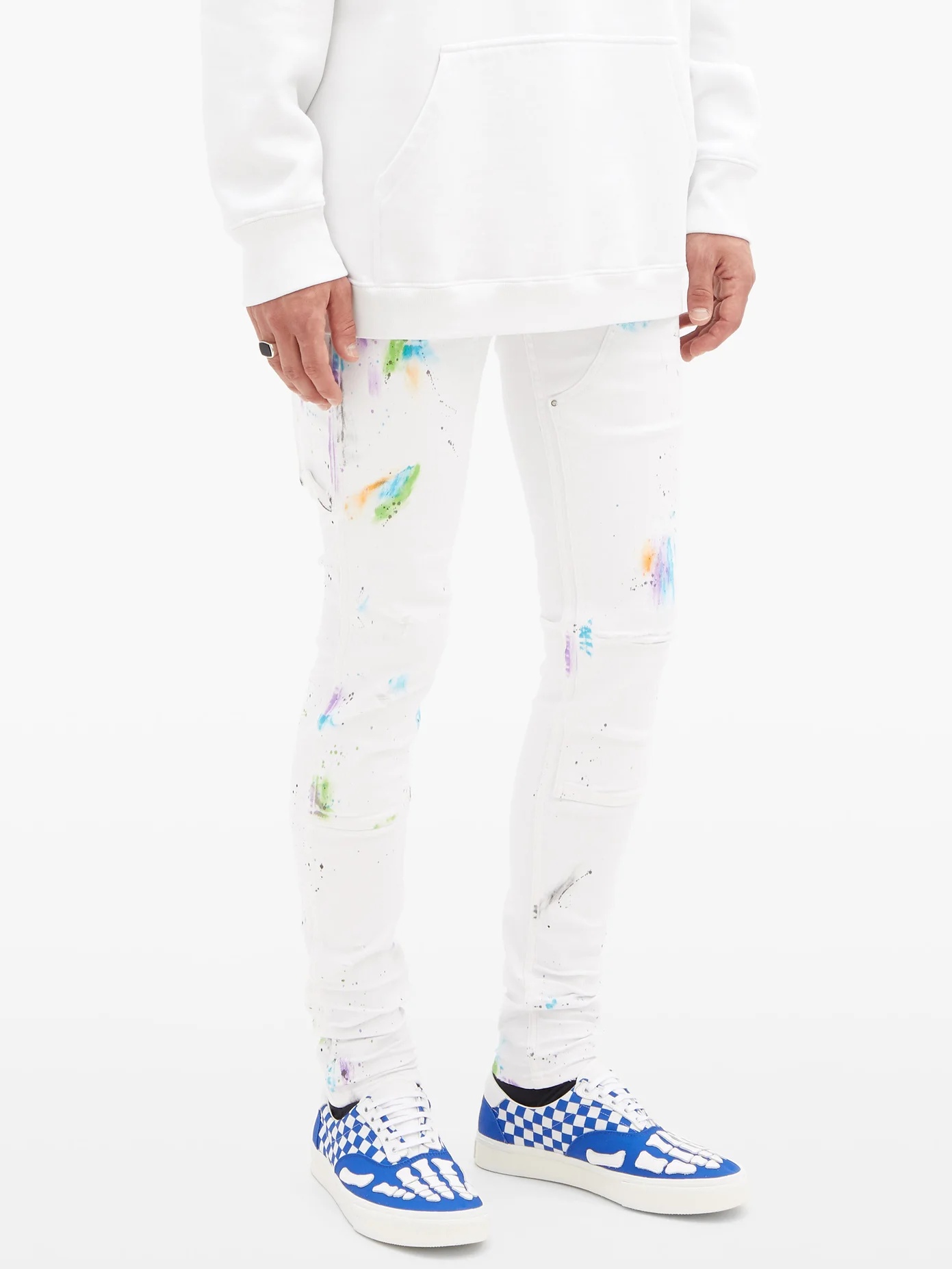 Paint-splatter slim-leg jeans - 6