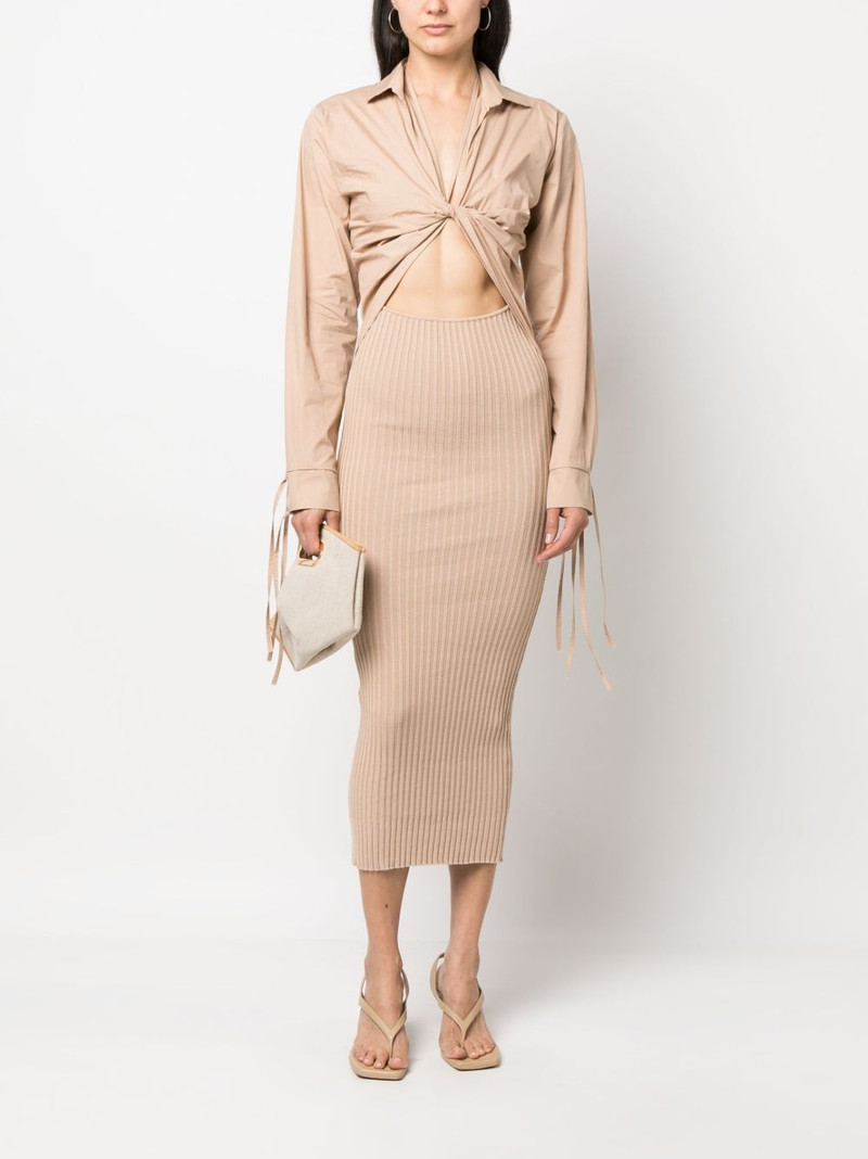 ANDREĀDAMO gradient-effect ribbed-knit midi dress outlook