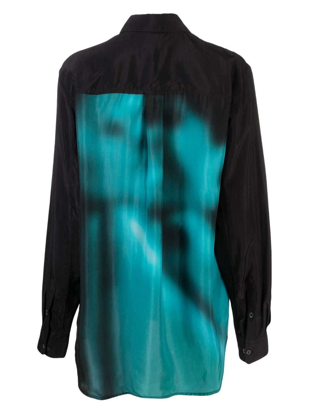 Otis Teal Smoke satin shirt - 2