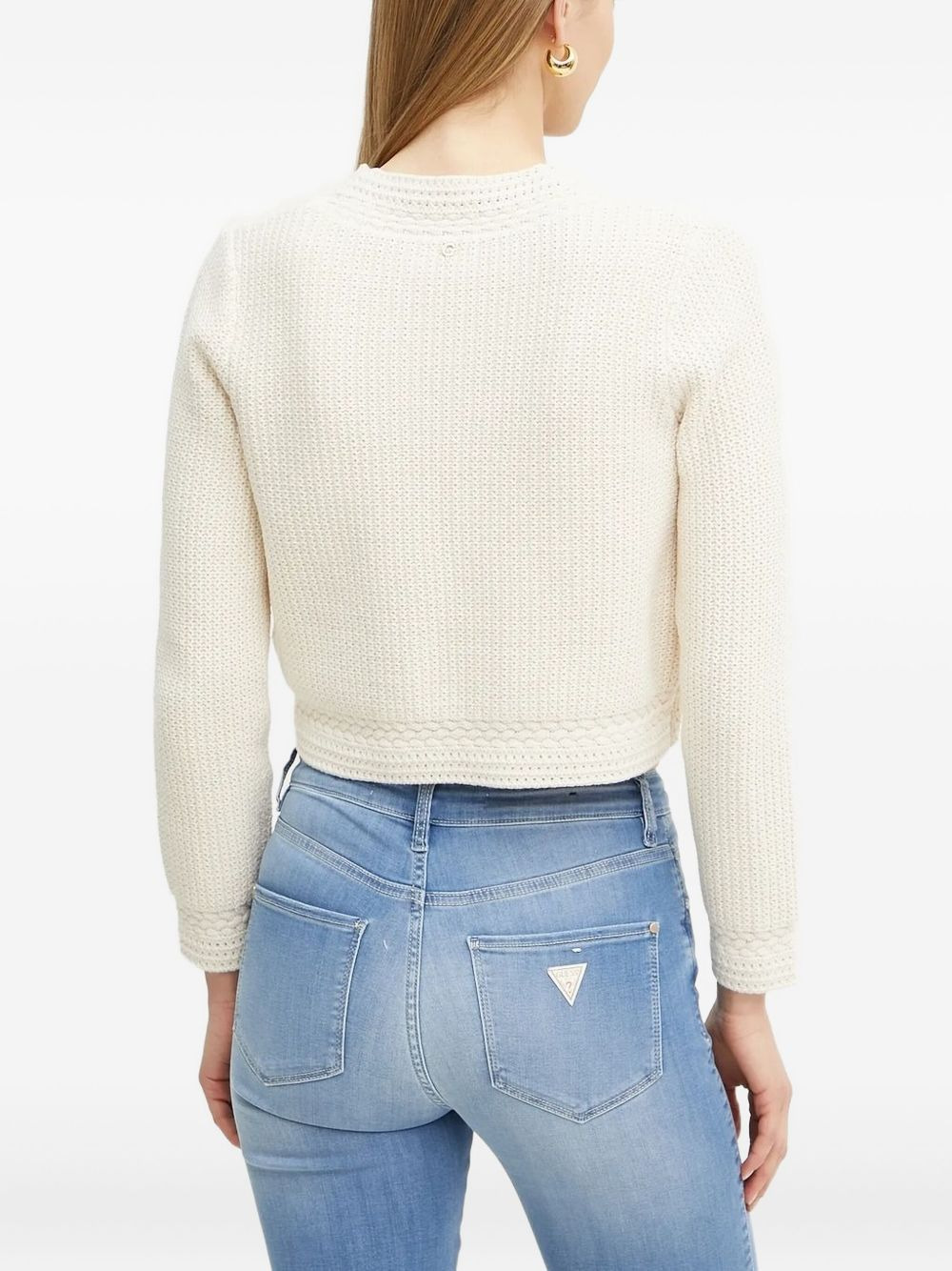 cable-knit cropped cardigan - 3