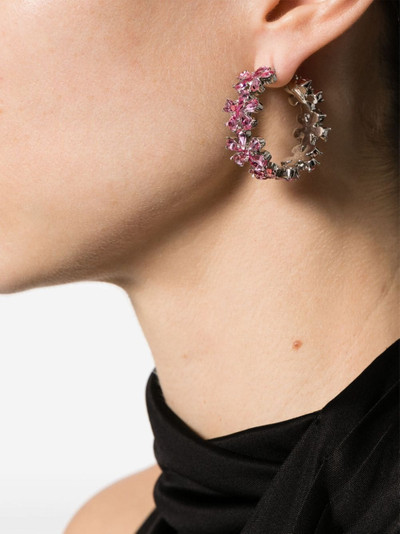 Amina Muaddi Lily crystal-embellished hoop earrings outlook