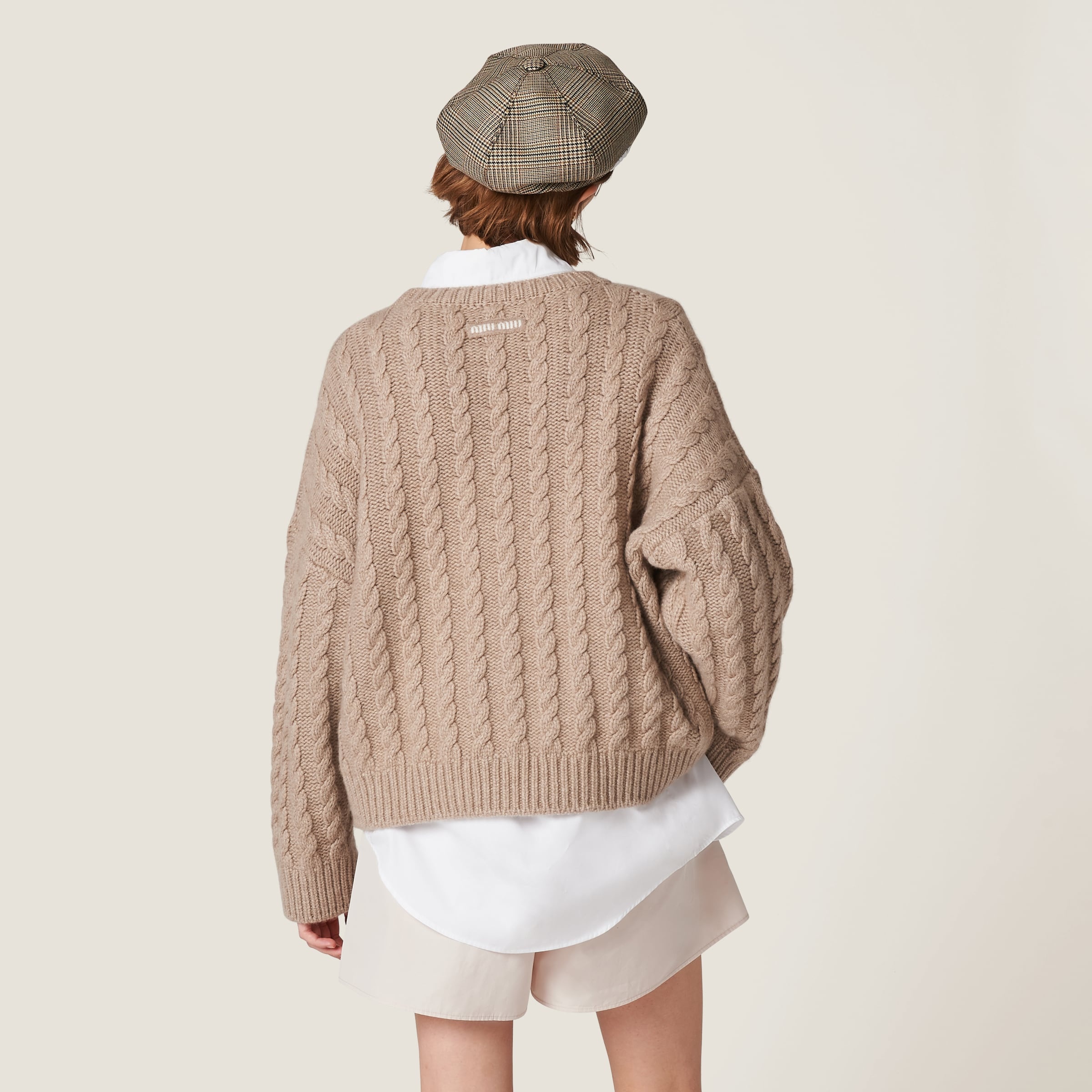 Miu Miu Prince of Wales checked wool hat | REVERSIBLE