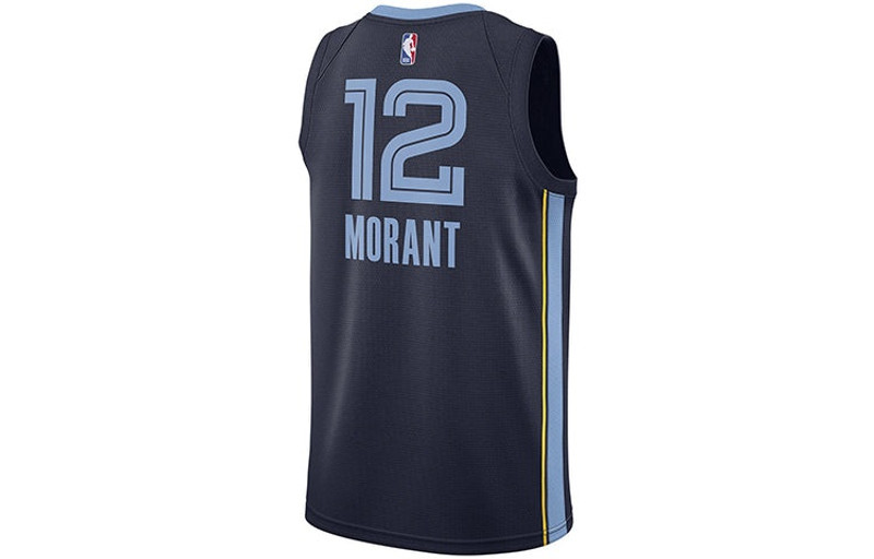 Nike Nike NBA Team limited Jersey SW Fan Edition Gray Memphis Grizzlies Morant No. 12 Navy Blue Dark blue outlook