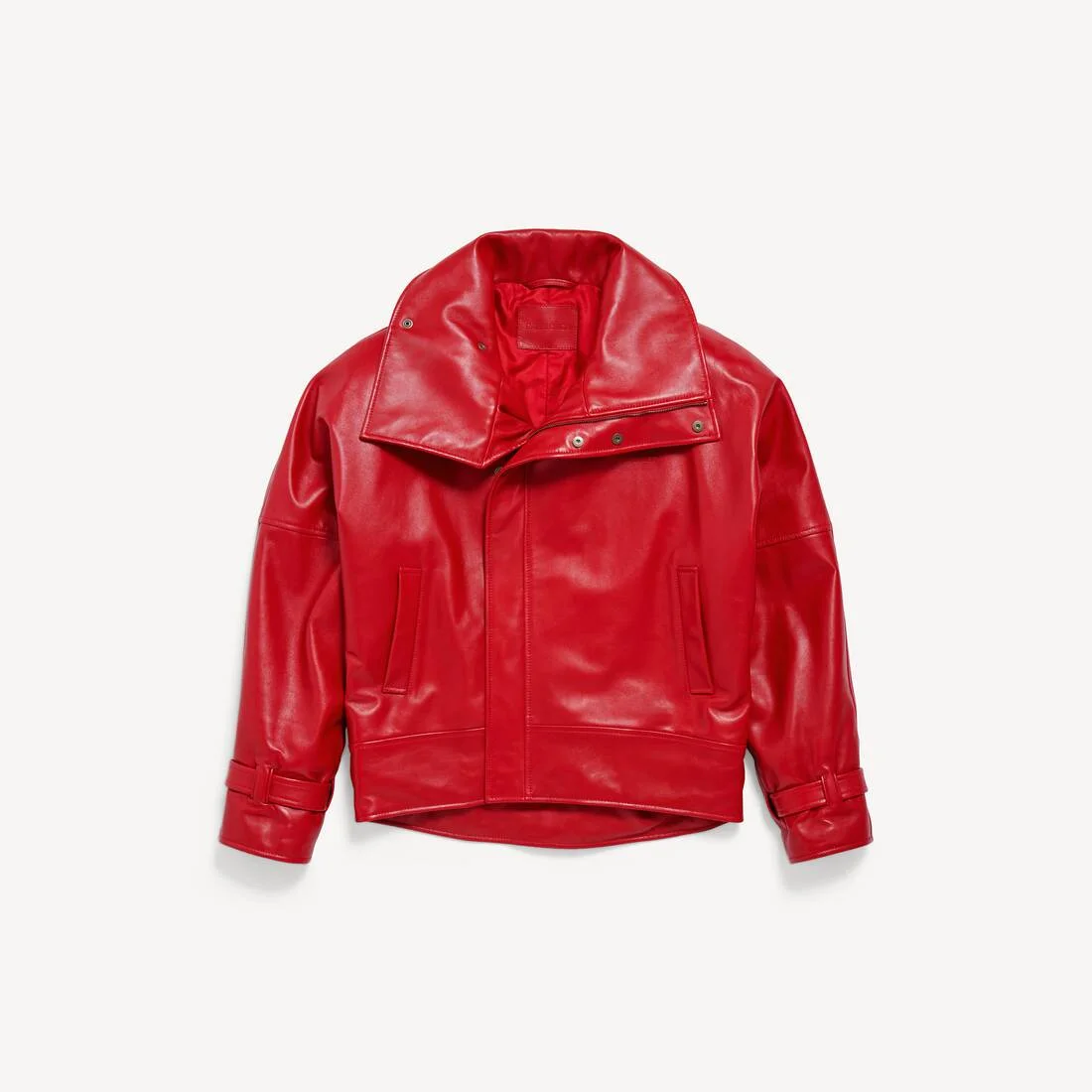 Women's Round Bomber in Red - 1
