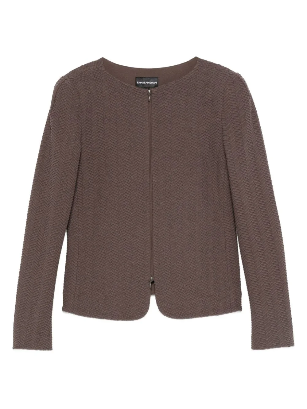 chevron-pattern zip-front jacket - 1