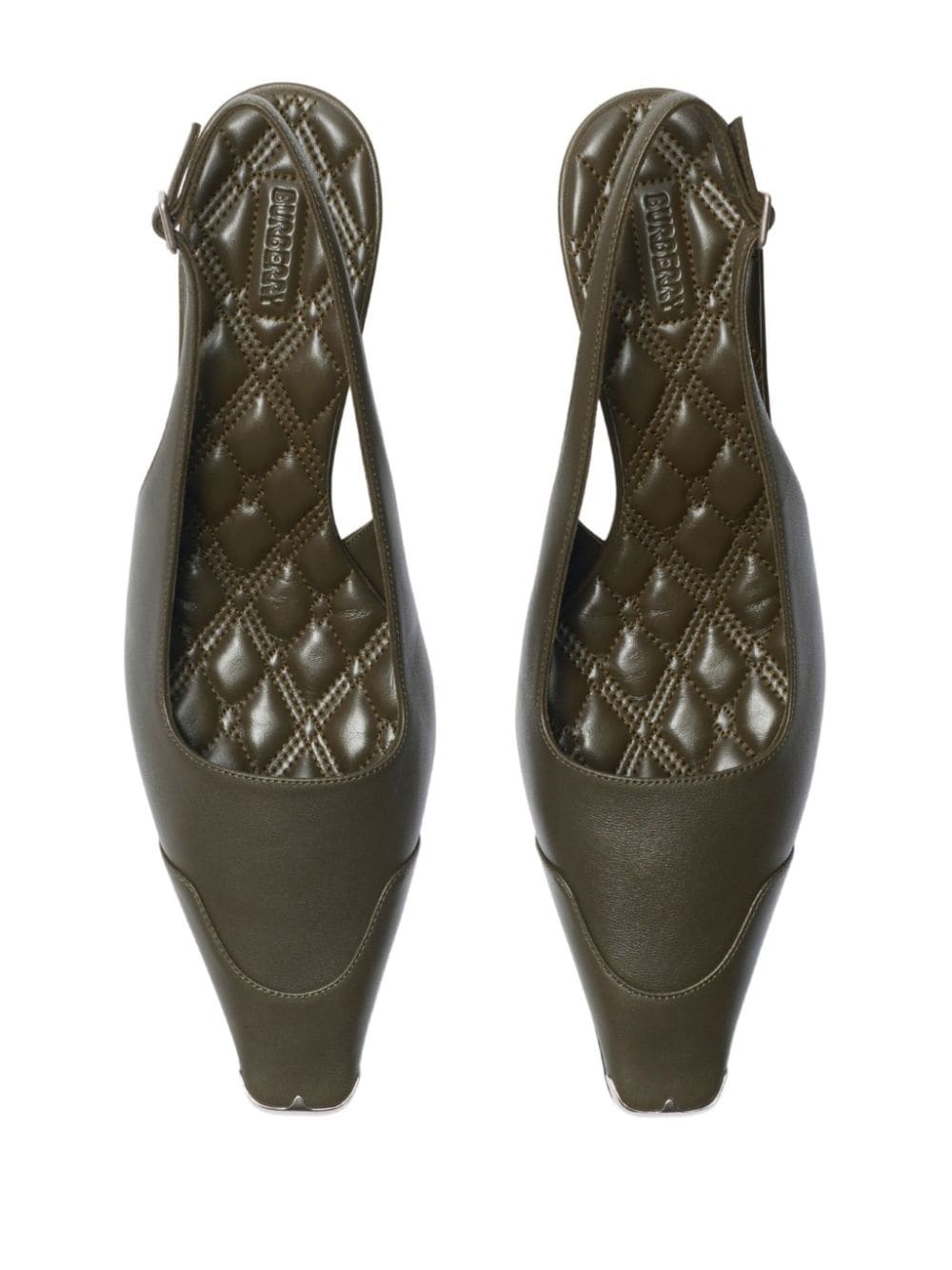 50mm leather slingback pumps - 5