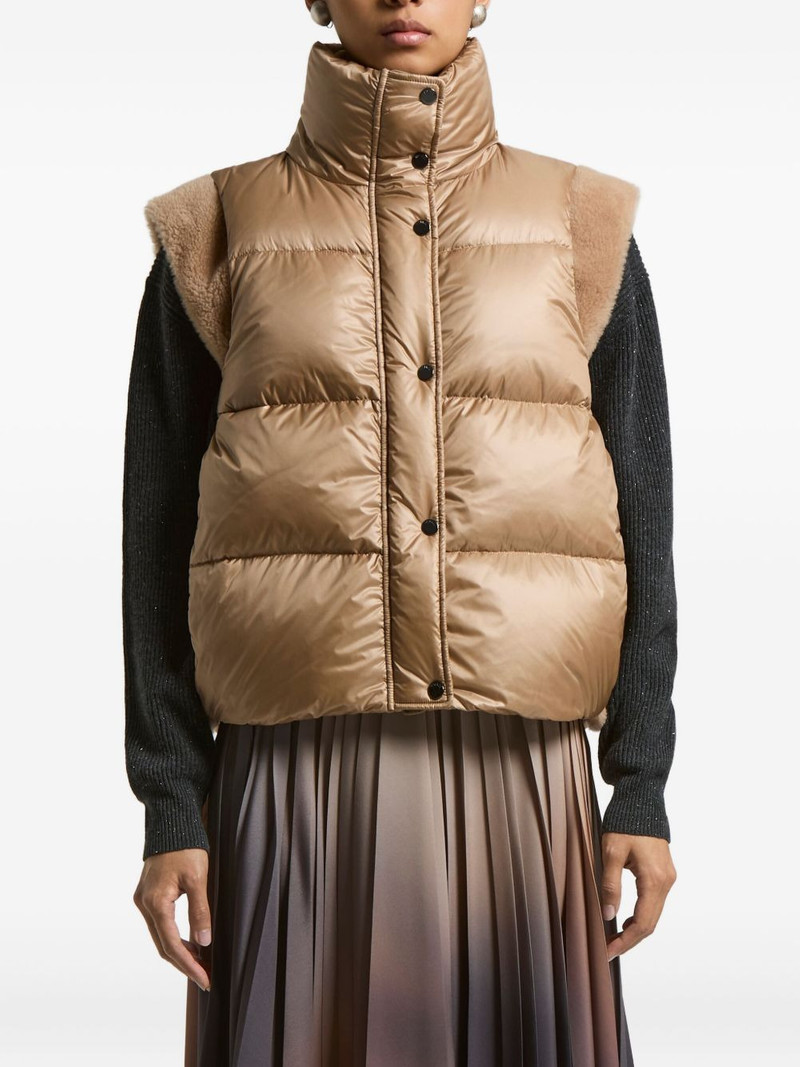 quilted shearling-trimmed gilet 1