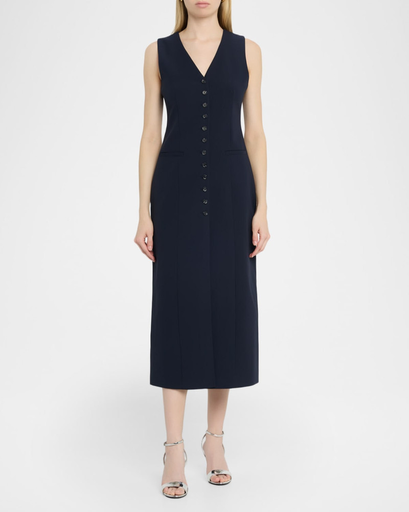 Cinq à Sept Kallen V-Neck Crepe Midi Dress outlook