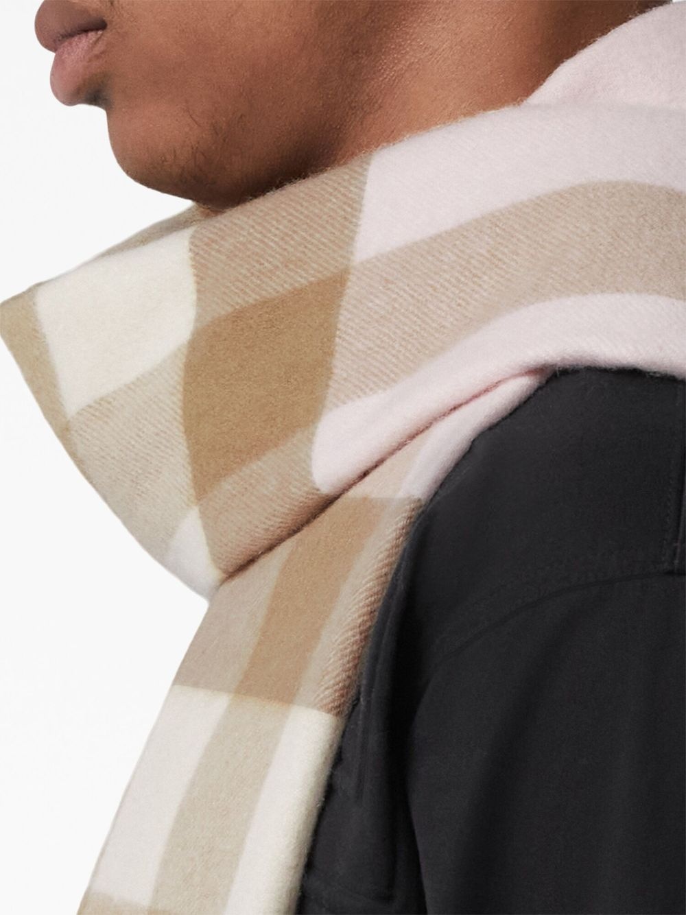 check pattern cashmere scarf - 10