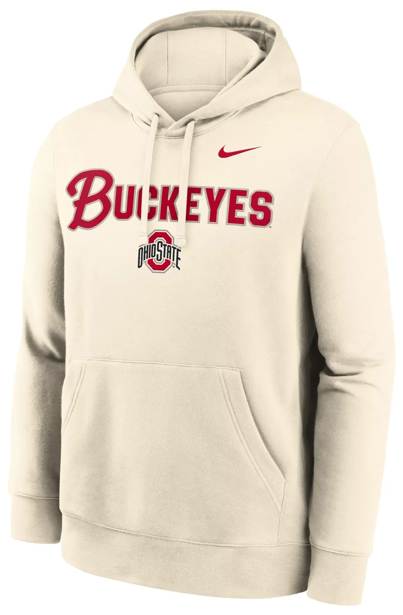 Nike Men's Ohio State Buckeyes Natural Club Fleece Tackle Twill Hoodie - 1