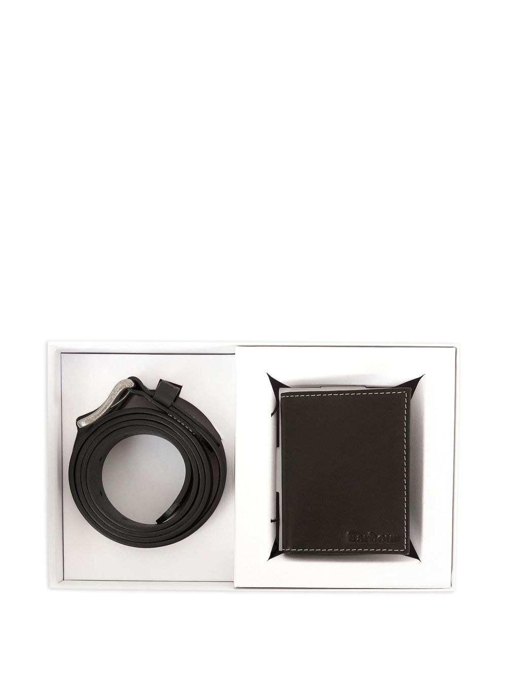 leather logo-detail wallet and belt set - 5