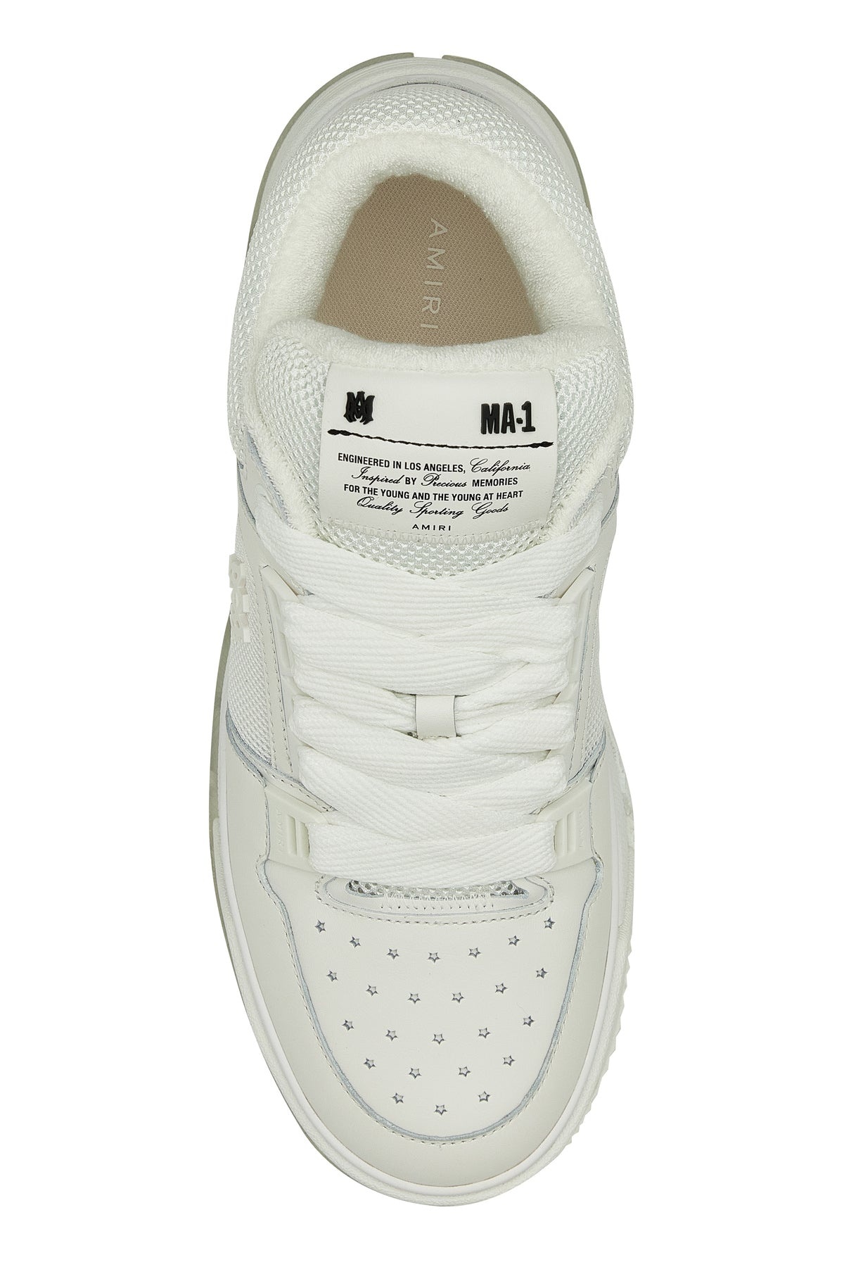 White leather and fabric MA-1 sneakers - 4