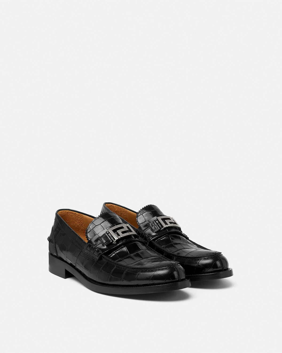 Croc-Effect Greca Loafers - 2