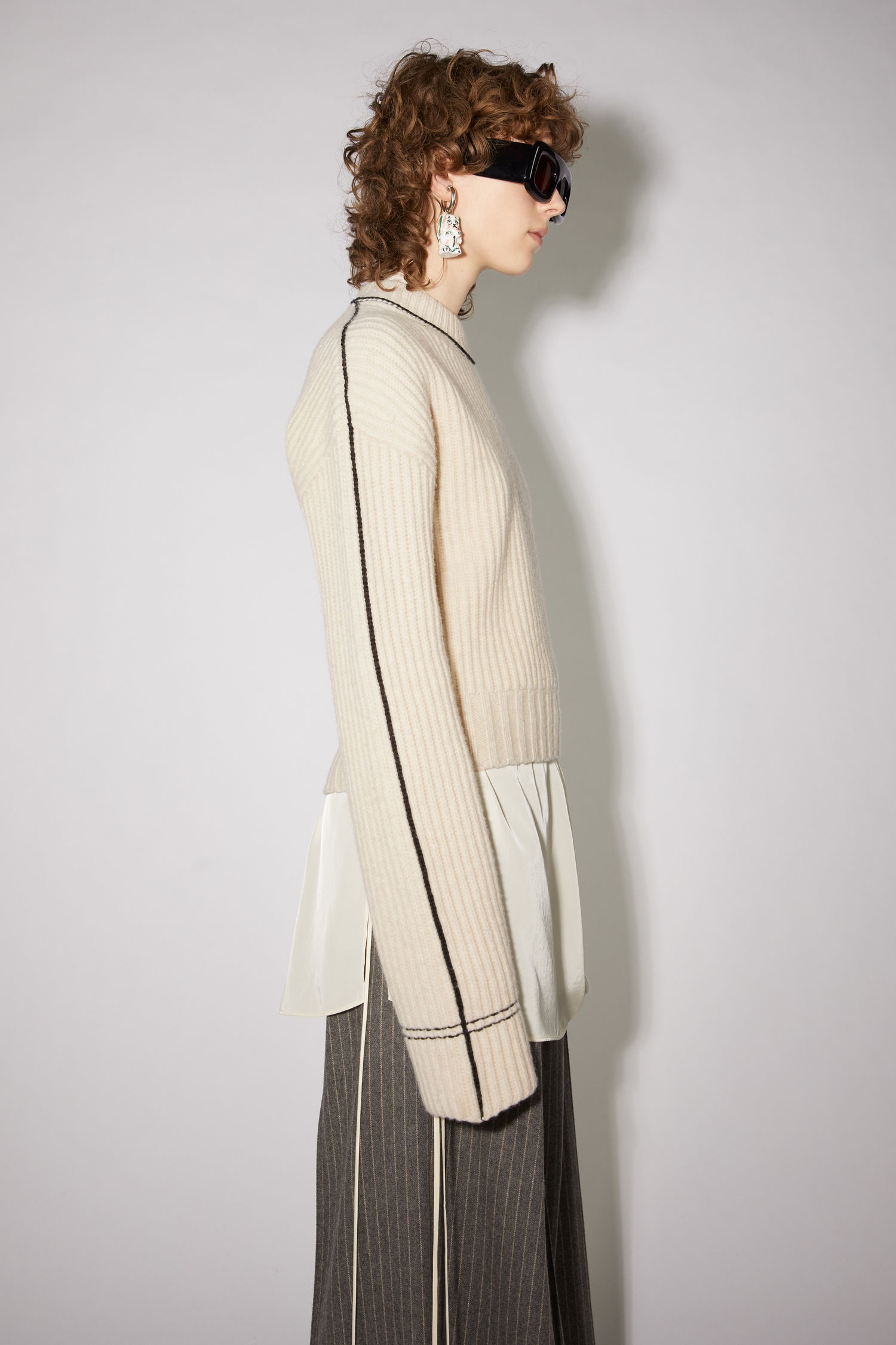 Lambswool sweater - Oat beige - 4