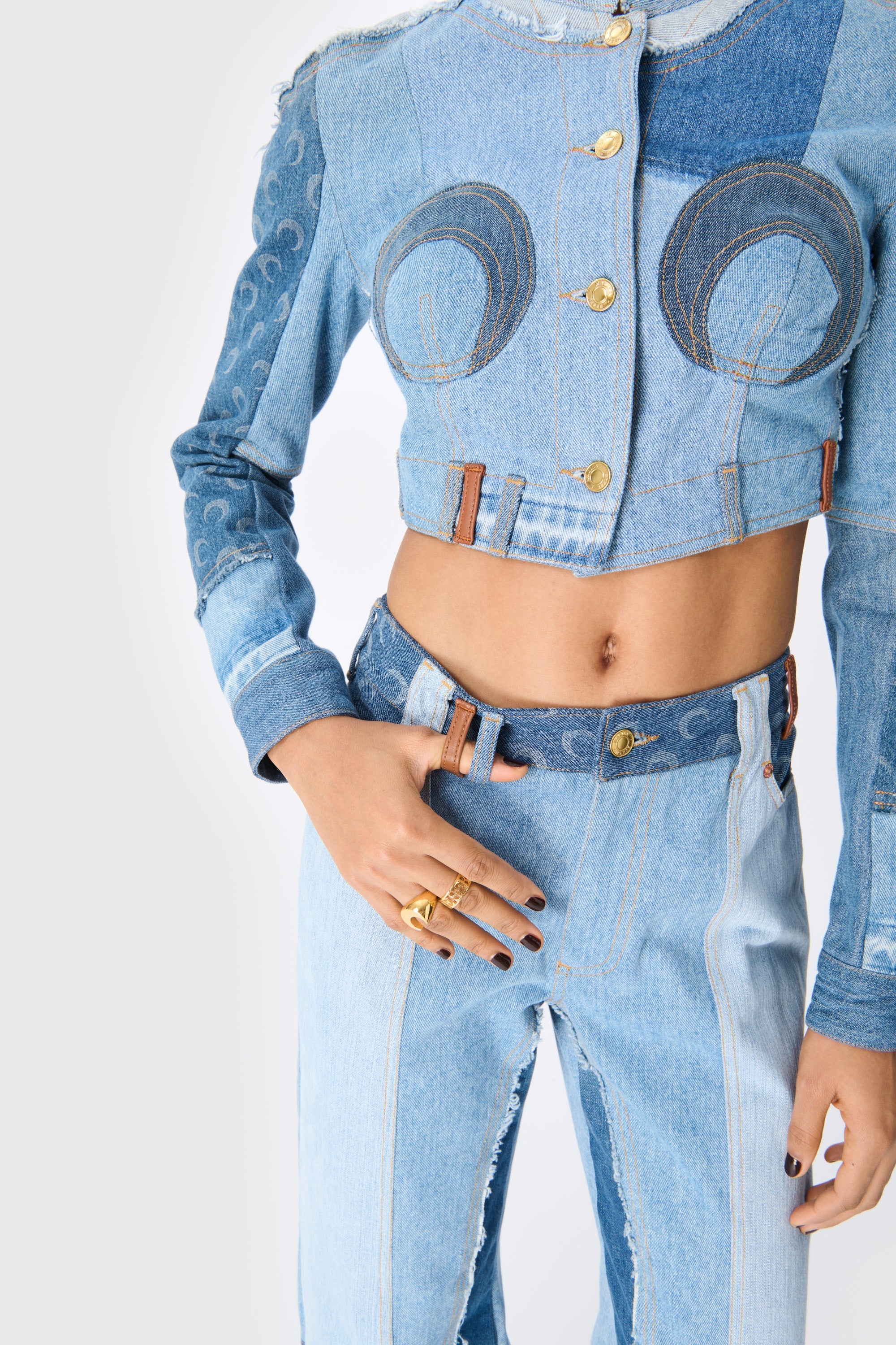 Upcycled Denim Cropped Jacket - 3