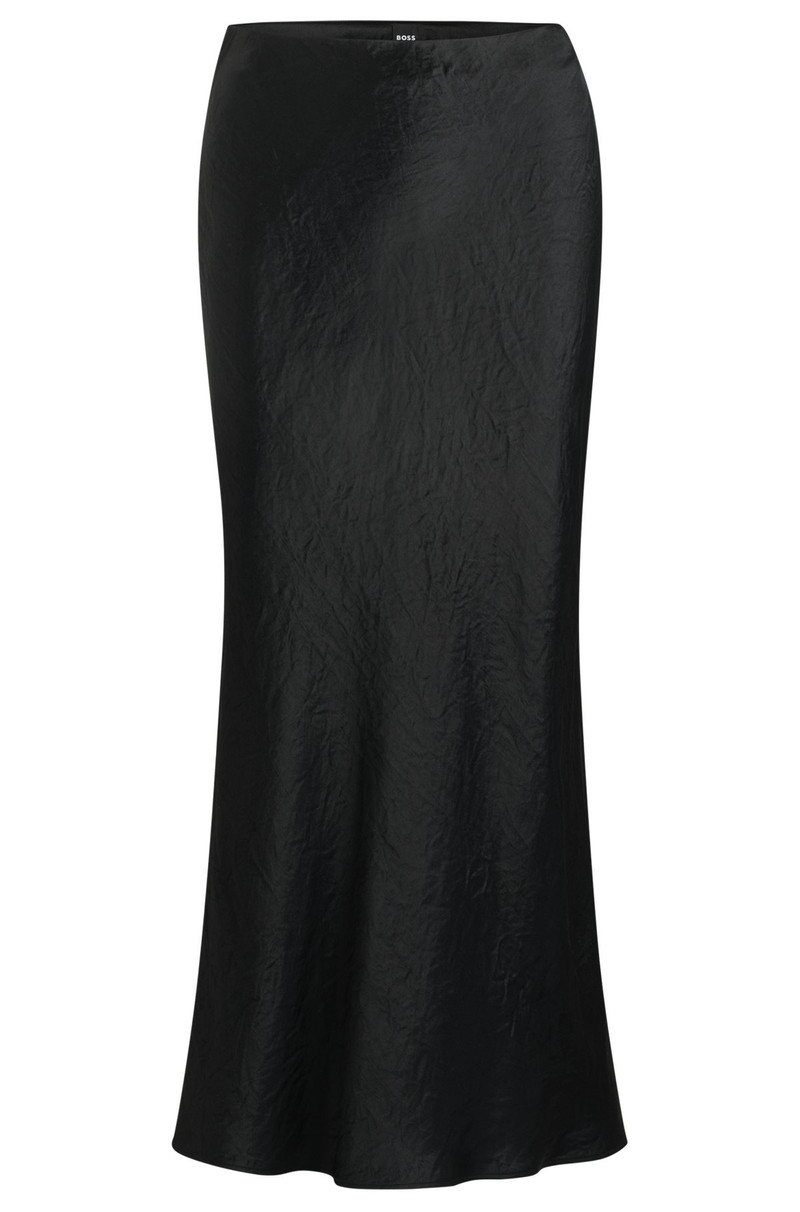 MIDI-LENGTH SKIRT IN CRINKLED SATIN-TOUCH FABRIC 1