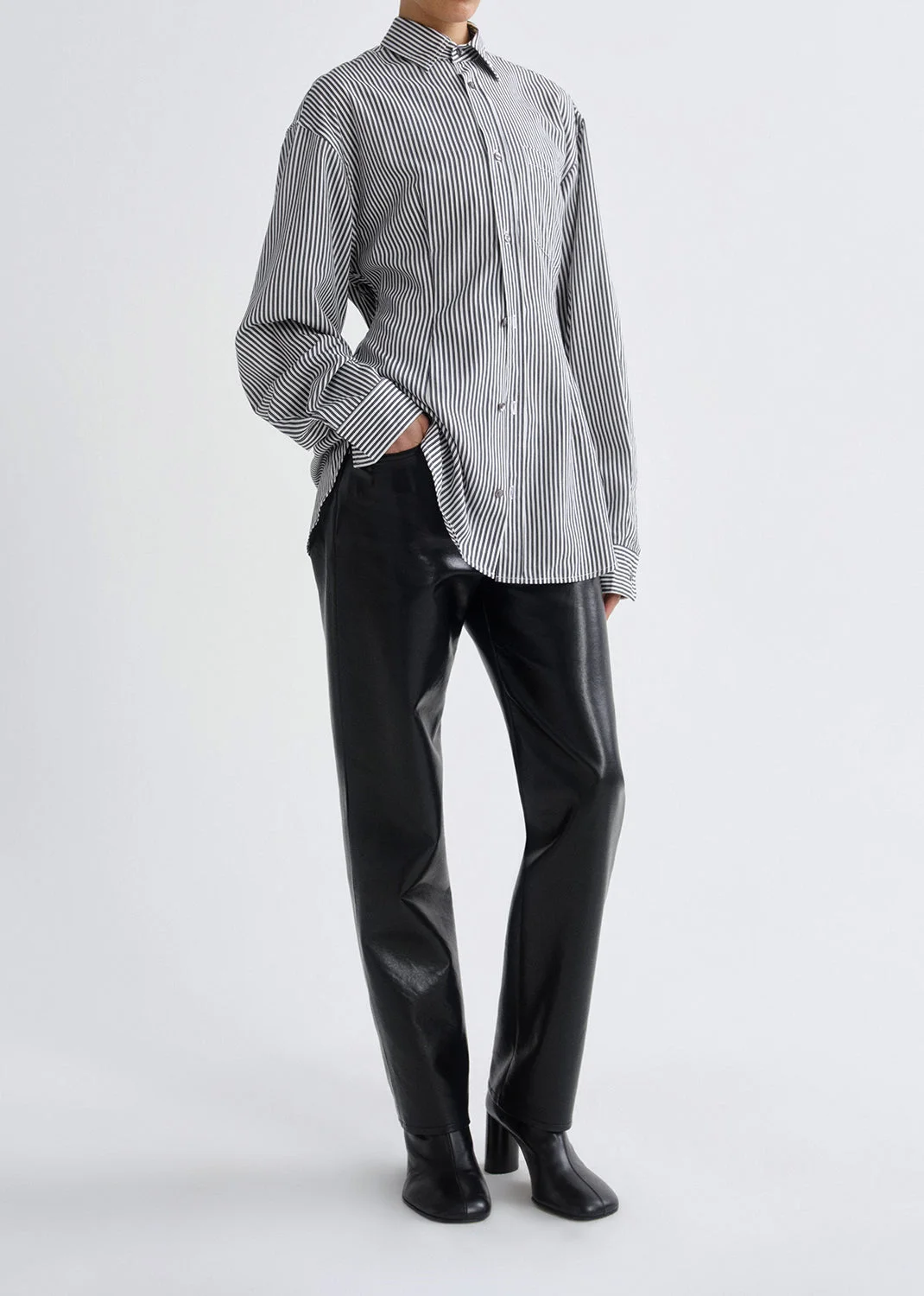 CINCH SHIRT IN SOLENE STRIPE - 1