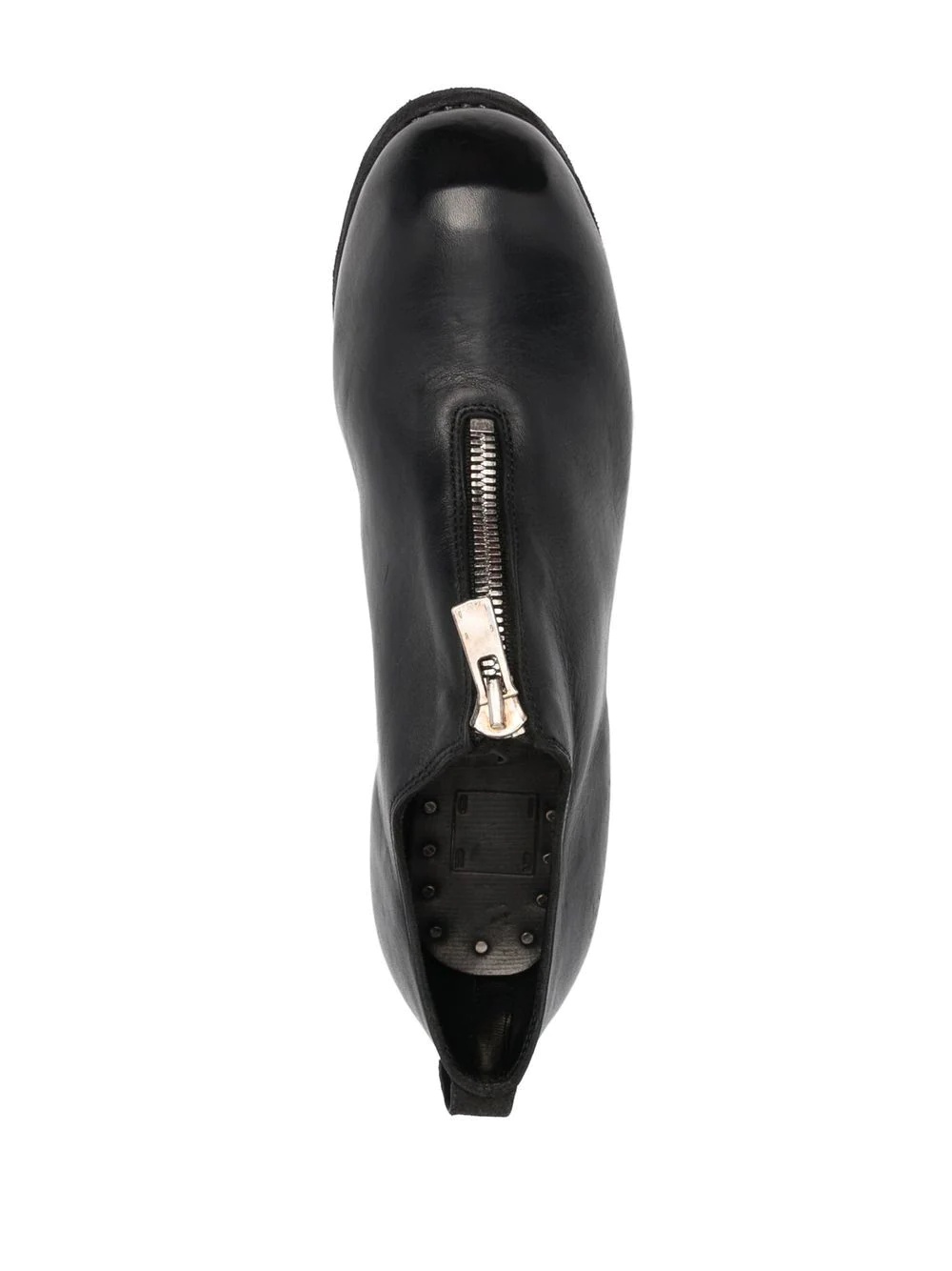 zip-front block-heel shoes - 4