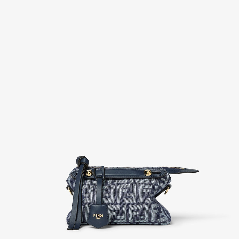By The Way Soft Mini Dark blue denim-effect FF jacquard mini-bag 1