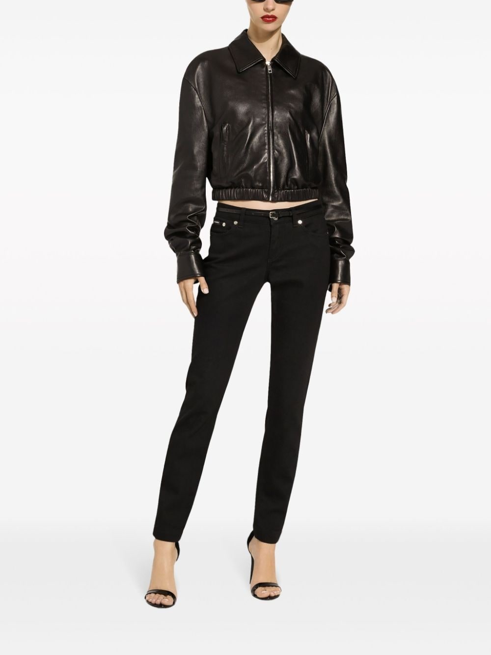 low-rise cotton-blend skinny jeans - 3