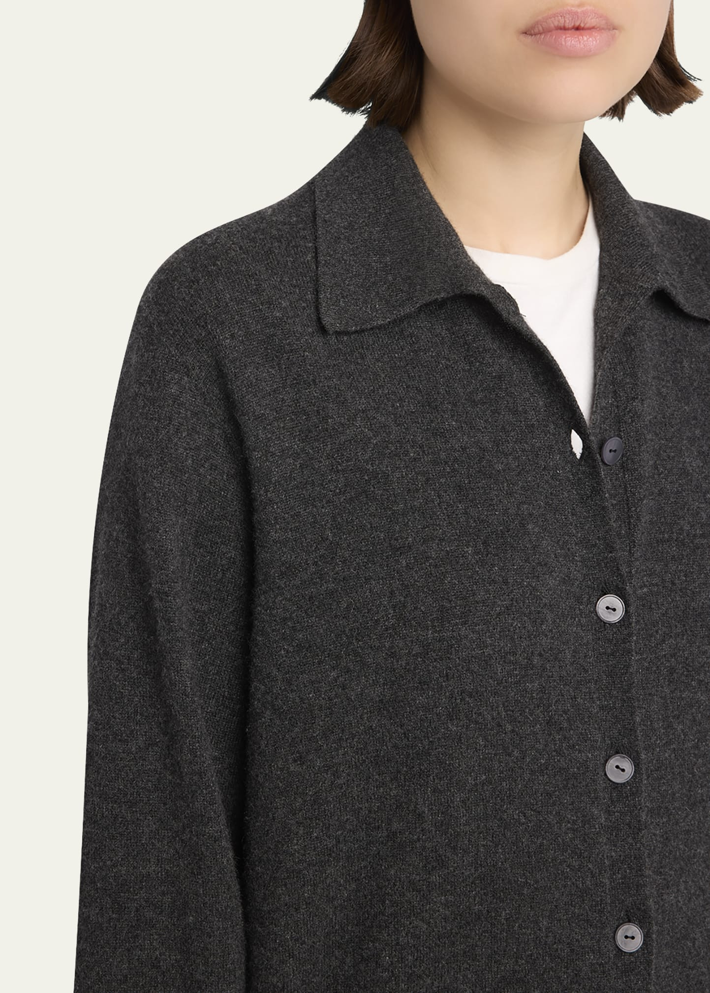 Lillia Cashmere Collared Cardigan - 5
