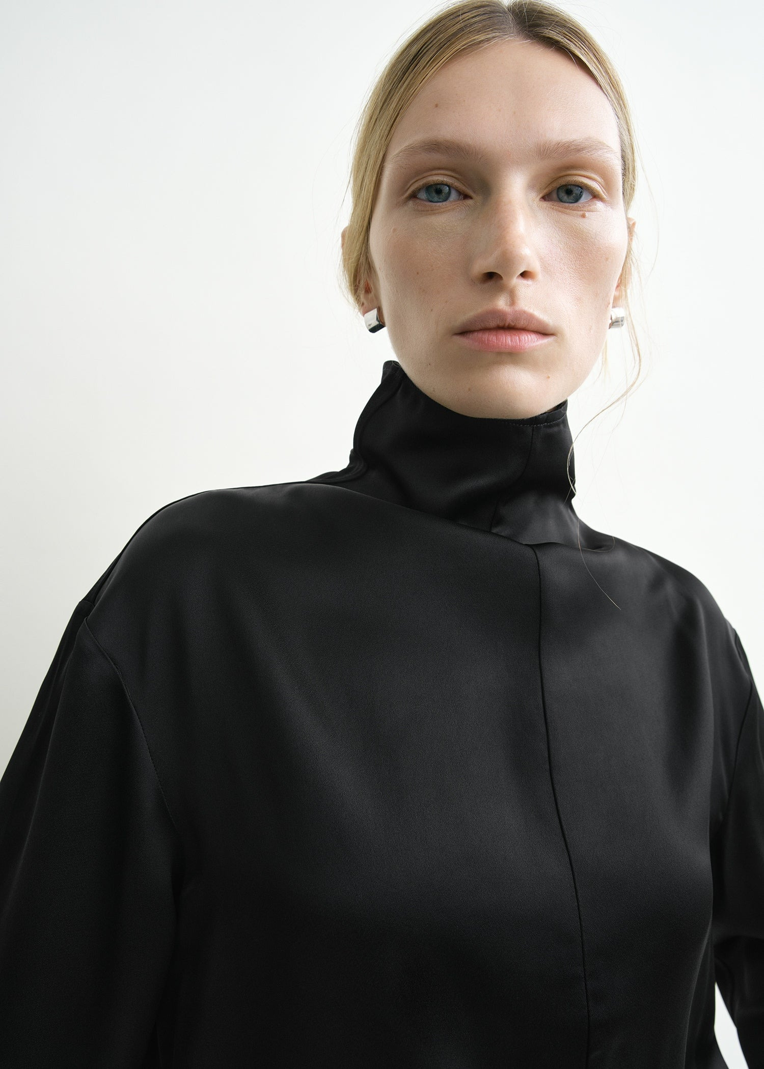 Slouch-neck blouse black - 5