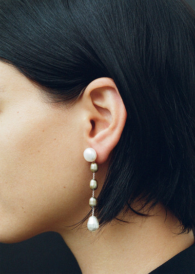 Sophie Buhai Small Passante Earrings — Pistachio Pearl outlook