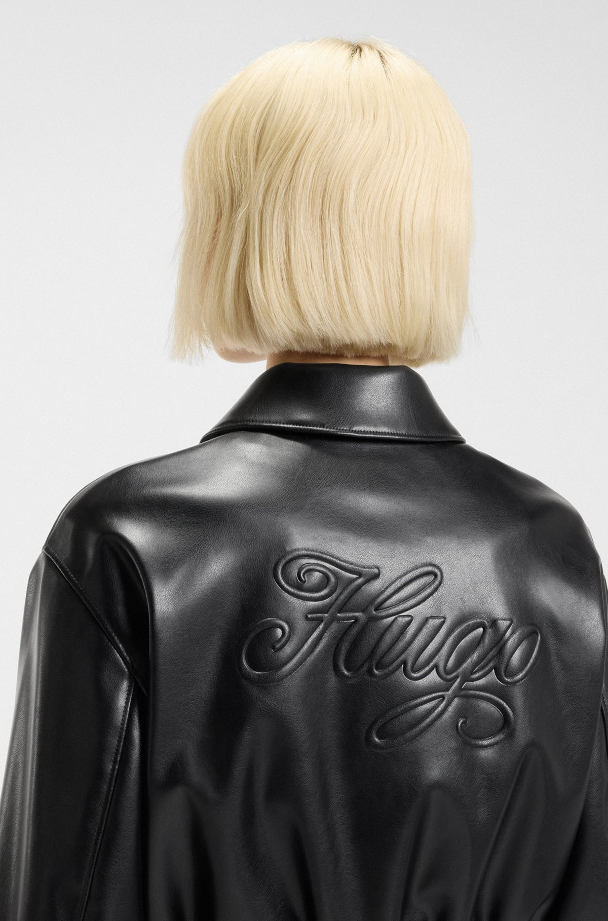 CROPPED JACKET IN FAUX LEATHER WITH EMBOSSED REAR LOGO - 6