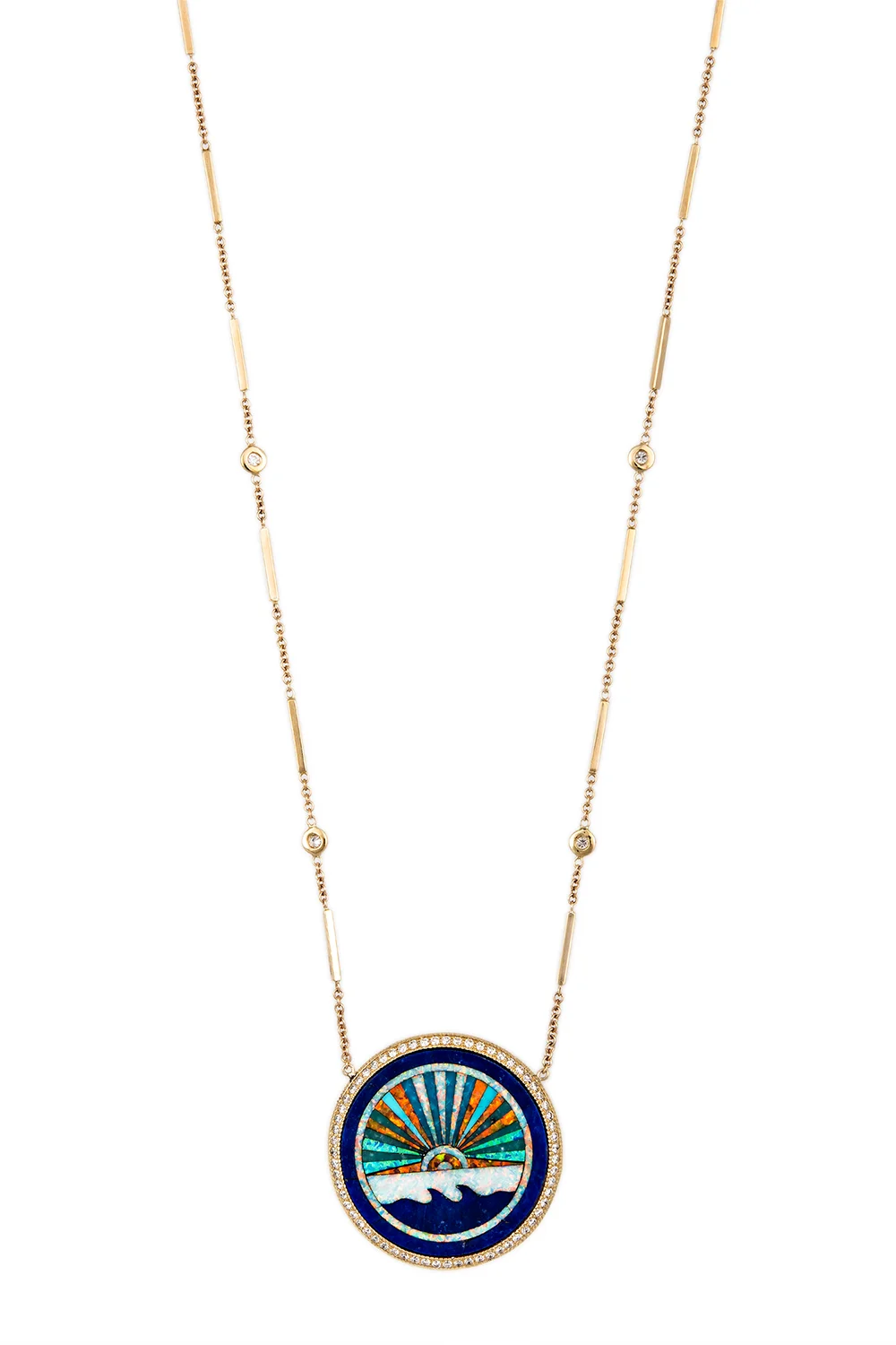 Diamond Opal Turquoise Sunshine Necklace - 1